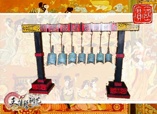 7件編鐘，觀(guān)賞裝飾編鐘，可發(fā)音編鐘