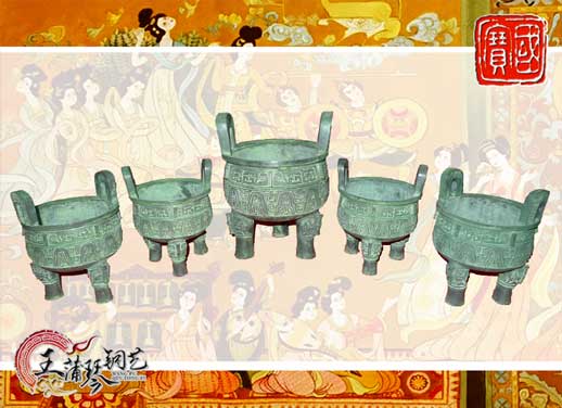 銅鼎，銅五鼎，中國(guó)鼎，佛像用鼎